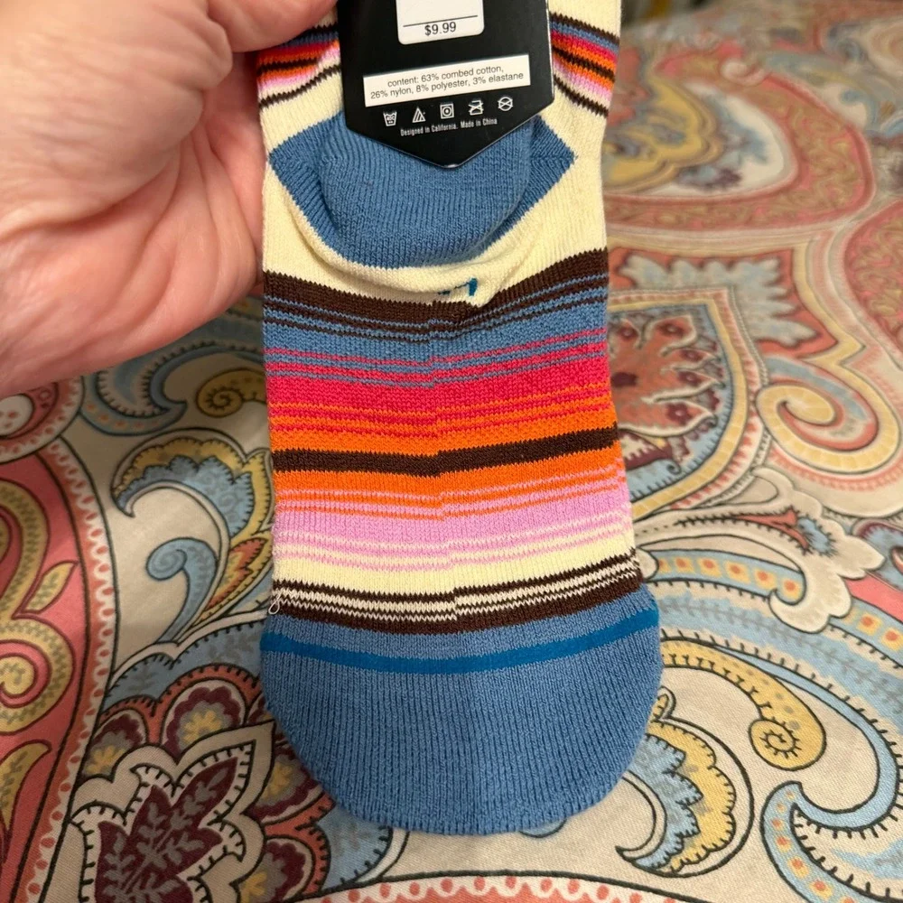 Stance Kids Wade Collection Casual Crew Socks Off White Striped L Y:3-5.5 NEW